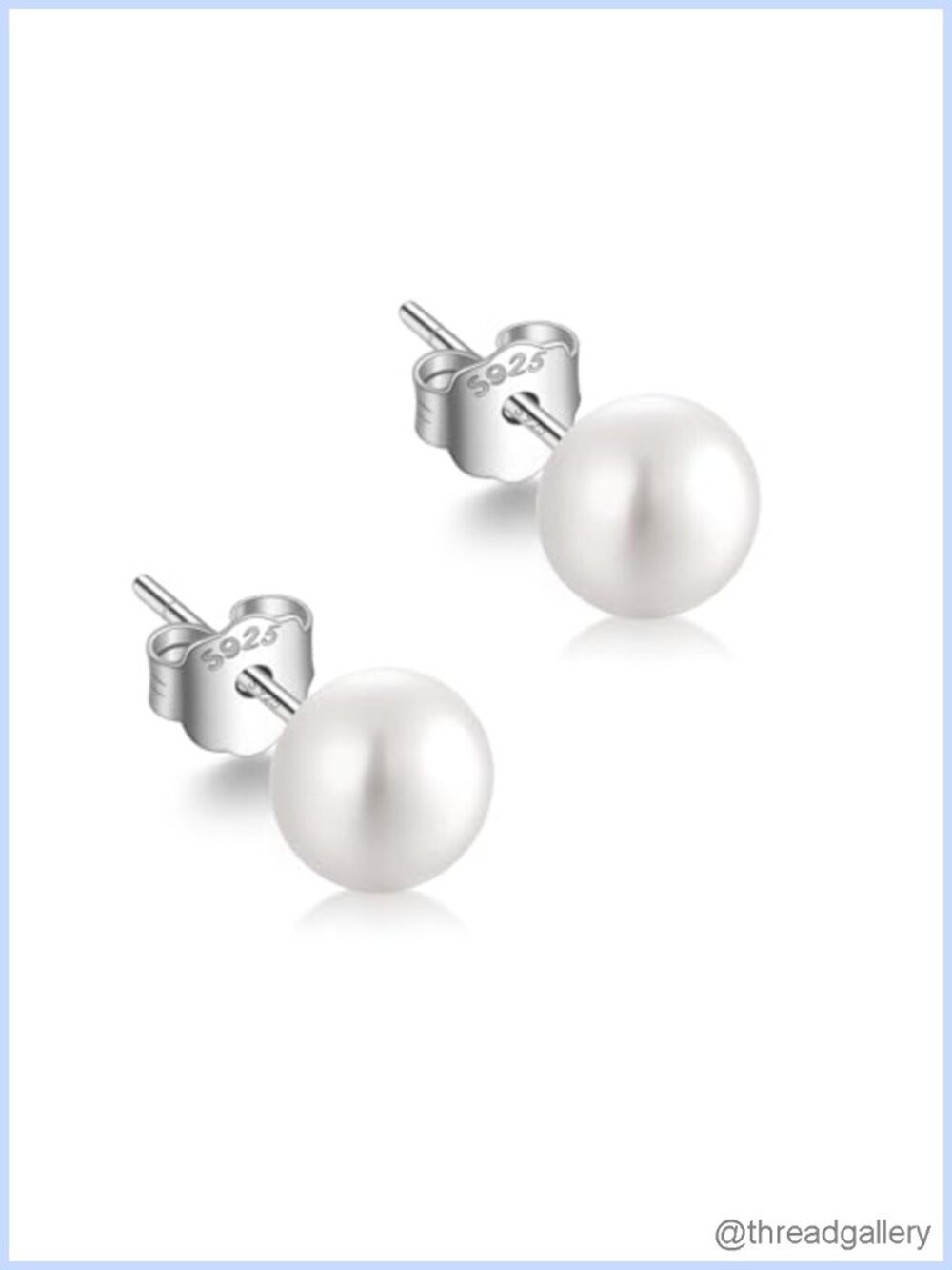 Freshwater Button Pearl Stud Earrings S925 Sterling Silver Hypoallergenic